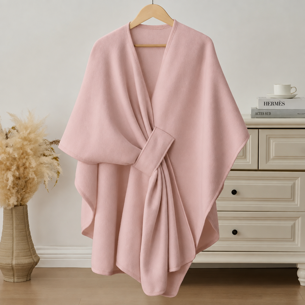 Étole drapée en polaire, coloris Rose